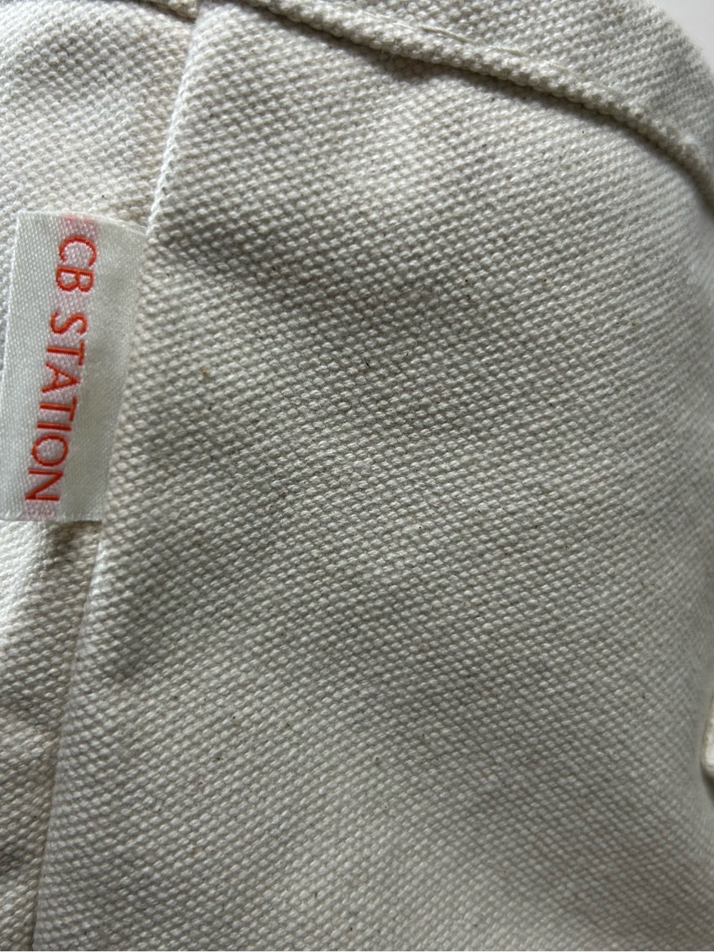 CB STATION Heavy Duty Canvas Two-Tone Cream Gray Utility Tote Bag Weekender - Picture 11 of 16